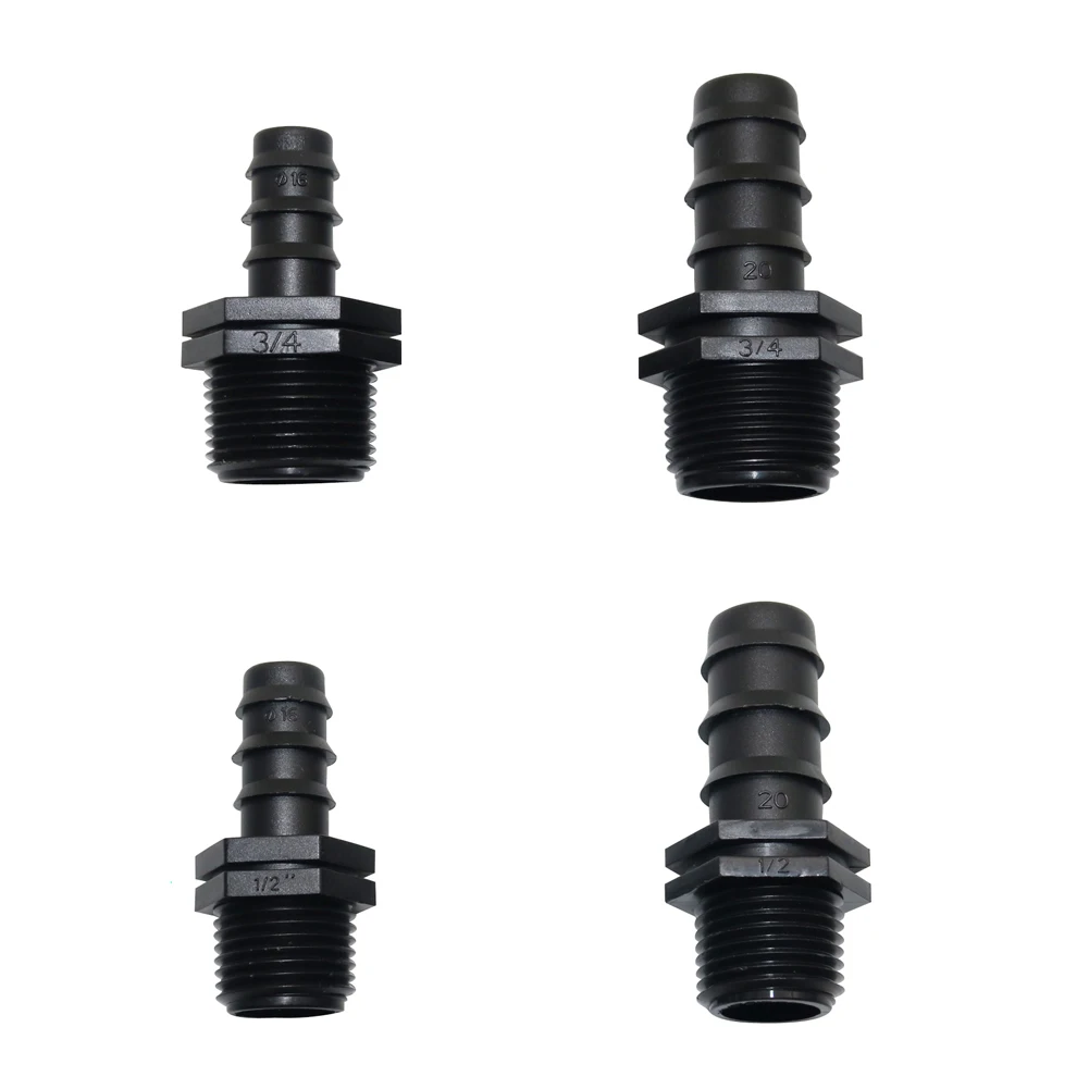 Прямой соединитель DN16 DN20 для труб 1/2 дюйма 3/4 дюйма, наружная резьба, фитинг для водопроводной трубы, ирригация, товары для домашнего ремонта, 5 шт.