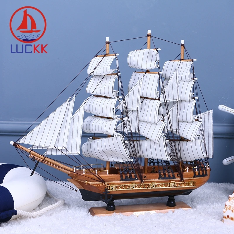 LUCKK 50 см большой ретро парусник украшения модели кораблей офисный стол морская