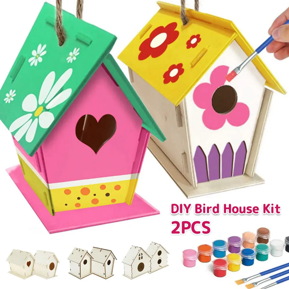 2 шт. деревянный набор для рисования птиц|Монтессори| |