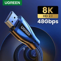 ugreen 2 1 hdmi cable 8k60hz 4k120hz hdmi digital video cable high speed 48gbps for apple tv ps4 8k tv hdr10 projector