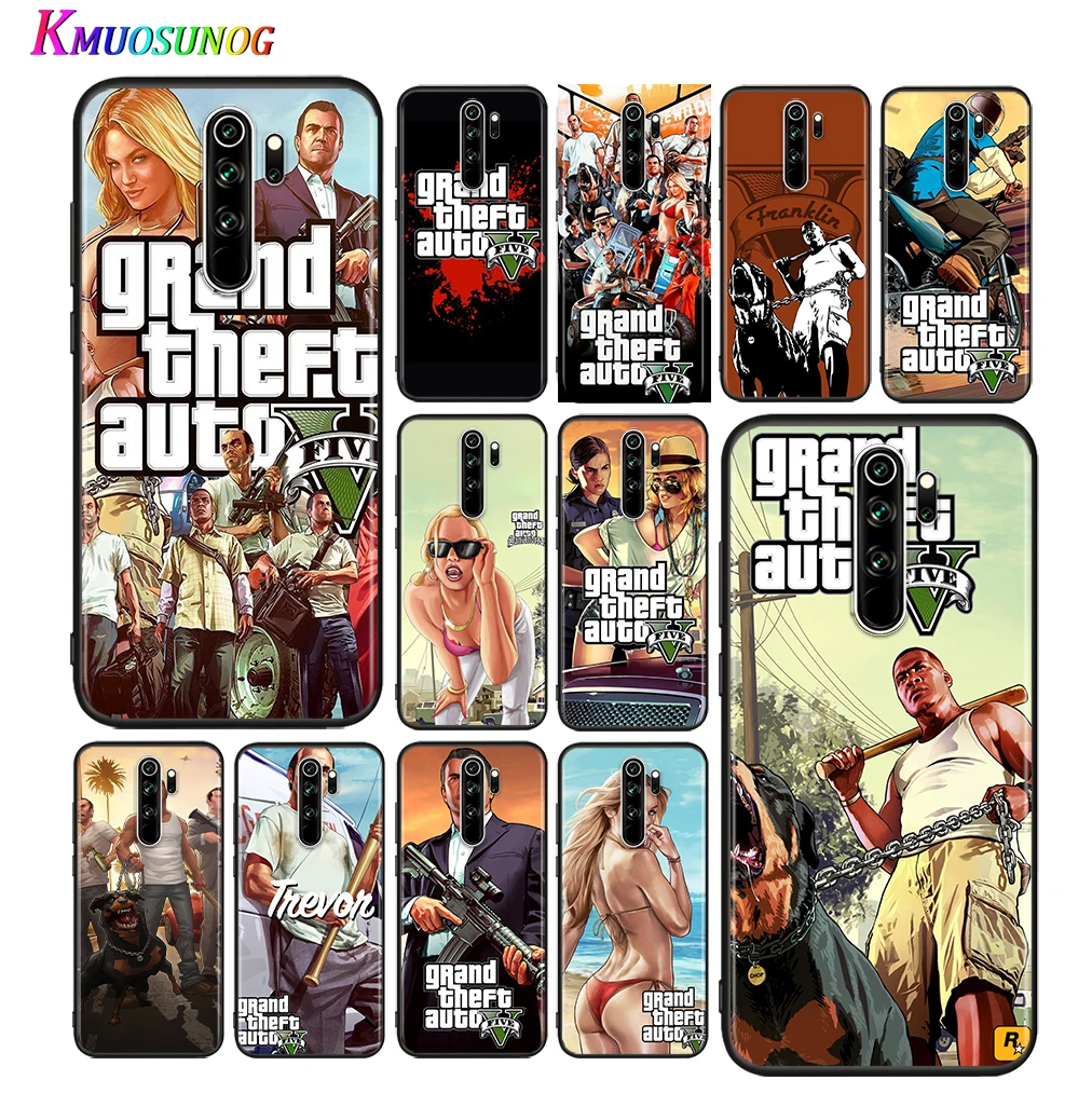 

Silicone Cover Grand Theft Auto GTA For Xiaomi Redmi Note 10 9 9S Max 8T 8 7 6 5 Pro 5A 4X 4 Black Phone Case