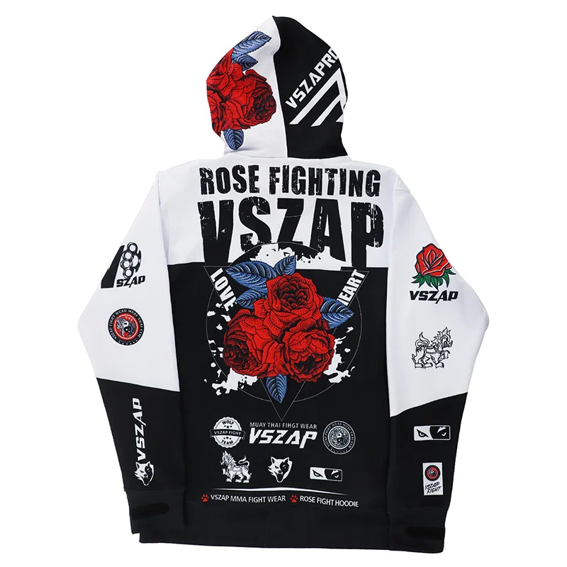 Теплые мужские толстовки в тайском стиле VSZAP Rose для бокса муай-рок спортивная