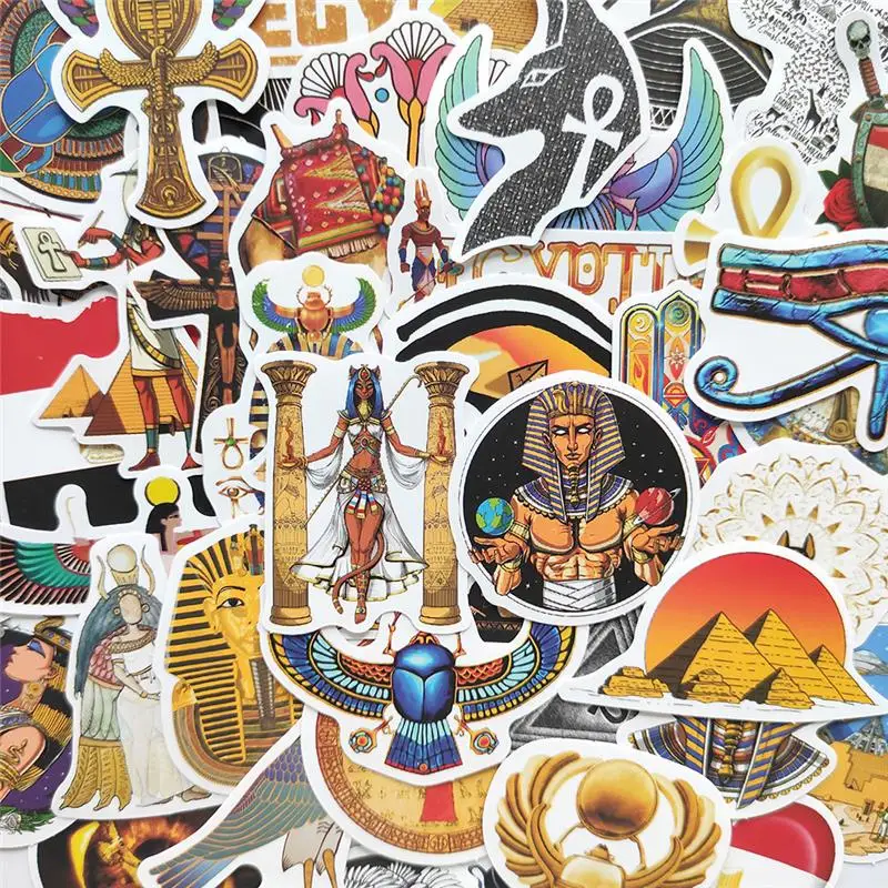 

50 шт. винтажная Пирамида Древнего Египта, мультяшная анимационная наклейка для компьютера, мотоцикла, скейтборда, гитары, Игрушечная машина...