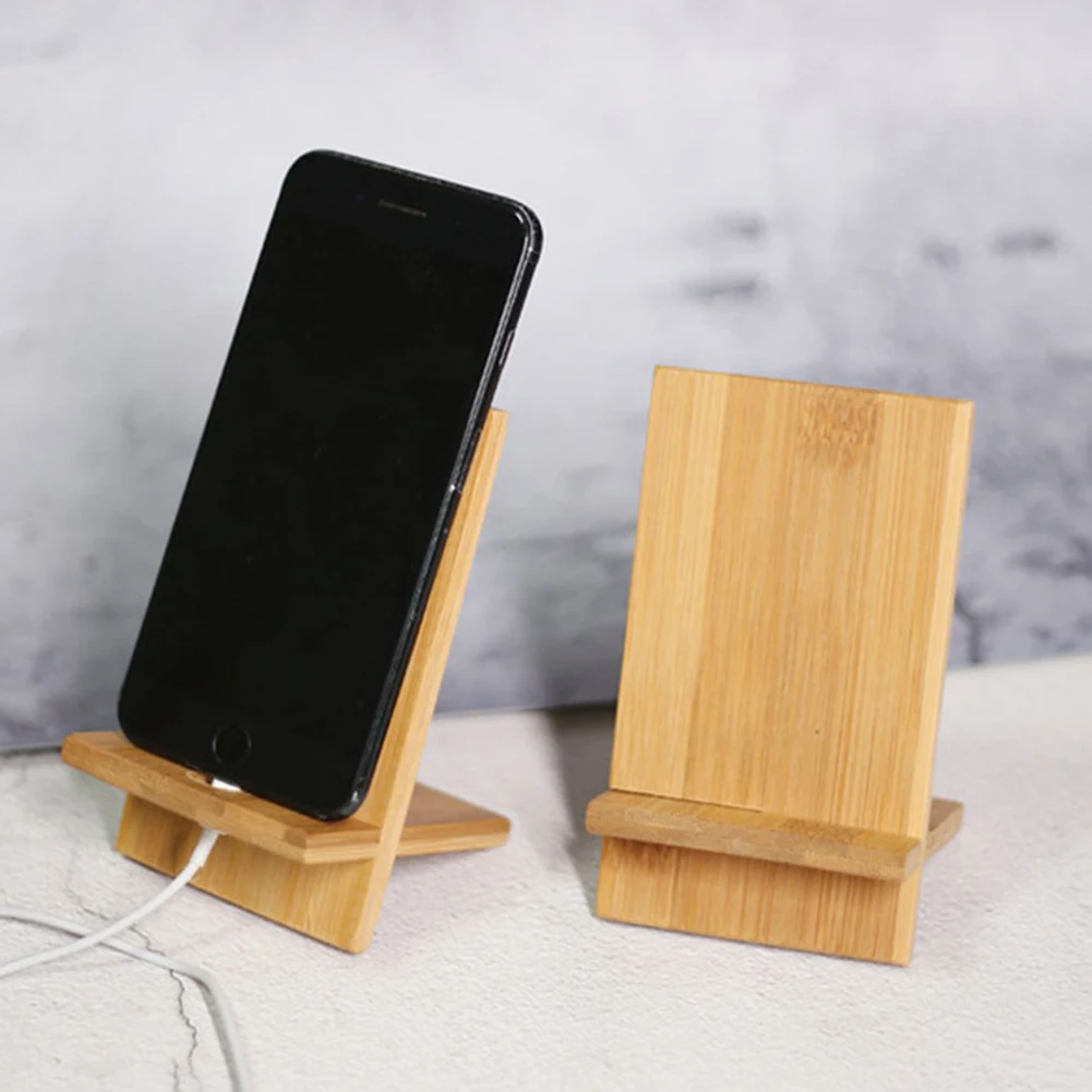Настольный мини держатель из бамбука для смартфонов|Подставки и держатели| |