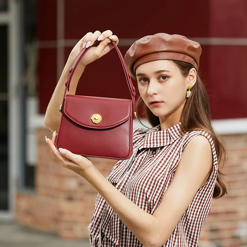 

Genuine Leather Female Small Shoulder Bags 2021 Women's Brand Crossbody Purses And Handbags For Women Luxury Designer Handbag