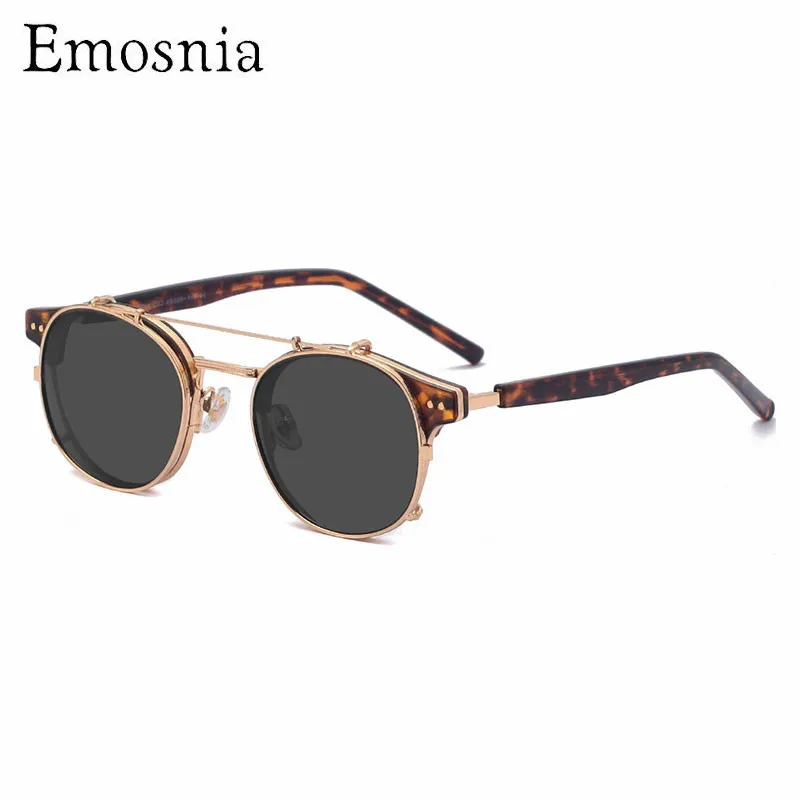 

2021 поляризованные солнцезащитные очки для мужчин и женщин, роскошные брендовые Винтажные Солнцезащитные очки в стиле панк со съемными моно...