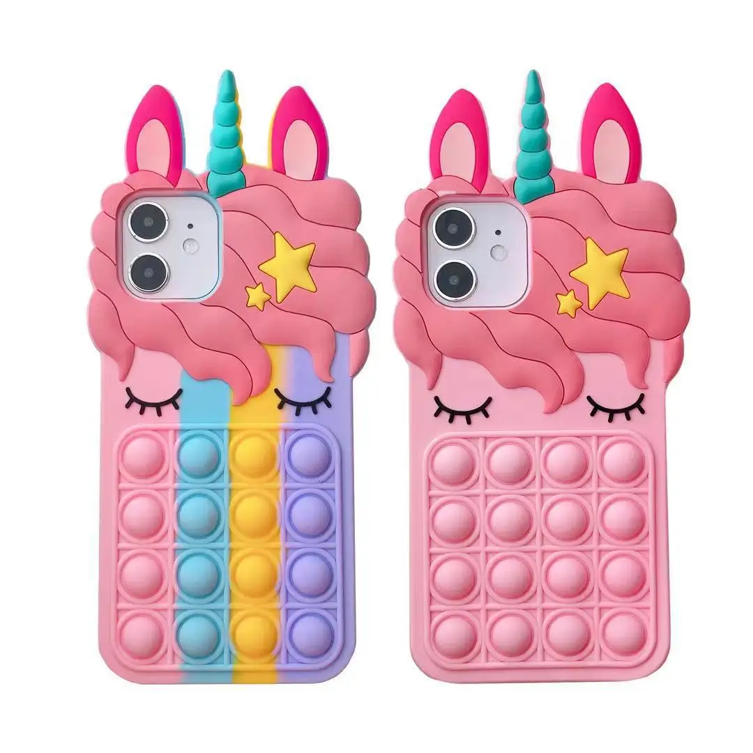 

For iphone 12 Pro Max Case,3D Cartoon Cute Pop Bubble Fidget Toys Phone Case For Iphone 11/11Pro Max/6/7/SE