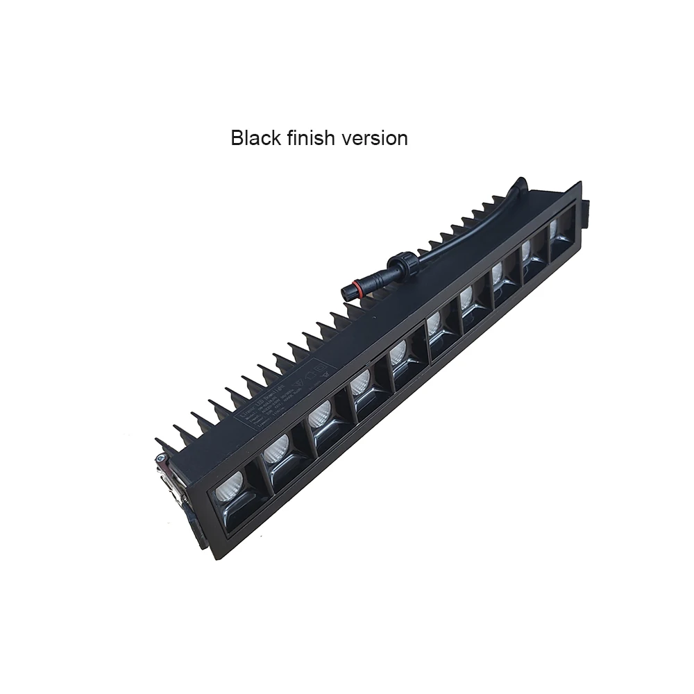 White/Black Finish Super Fins Heatsink DALI Triac 0-10V Dimmable LED Linear Embedded Lamp