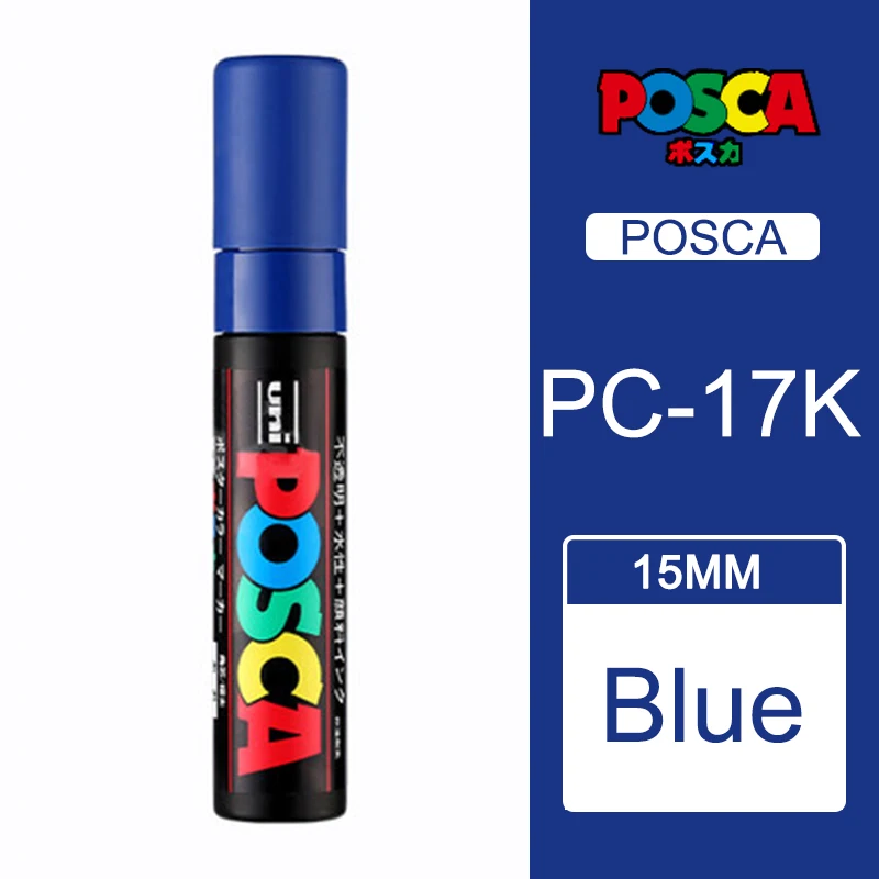 Один кусок Uni Posca PC-17K краска маркер ручка-Экстра Широкий Tip-15mm 8 цветов доступны rotulador - Цвет: blue