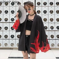 new japanese retro traditional kimono loose couple dress long sleeve thin sunscreen clothes women