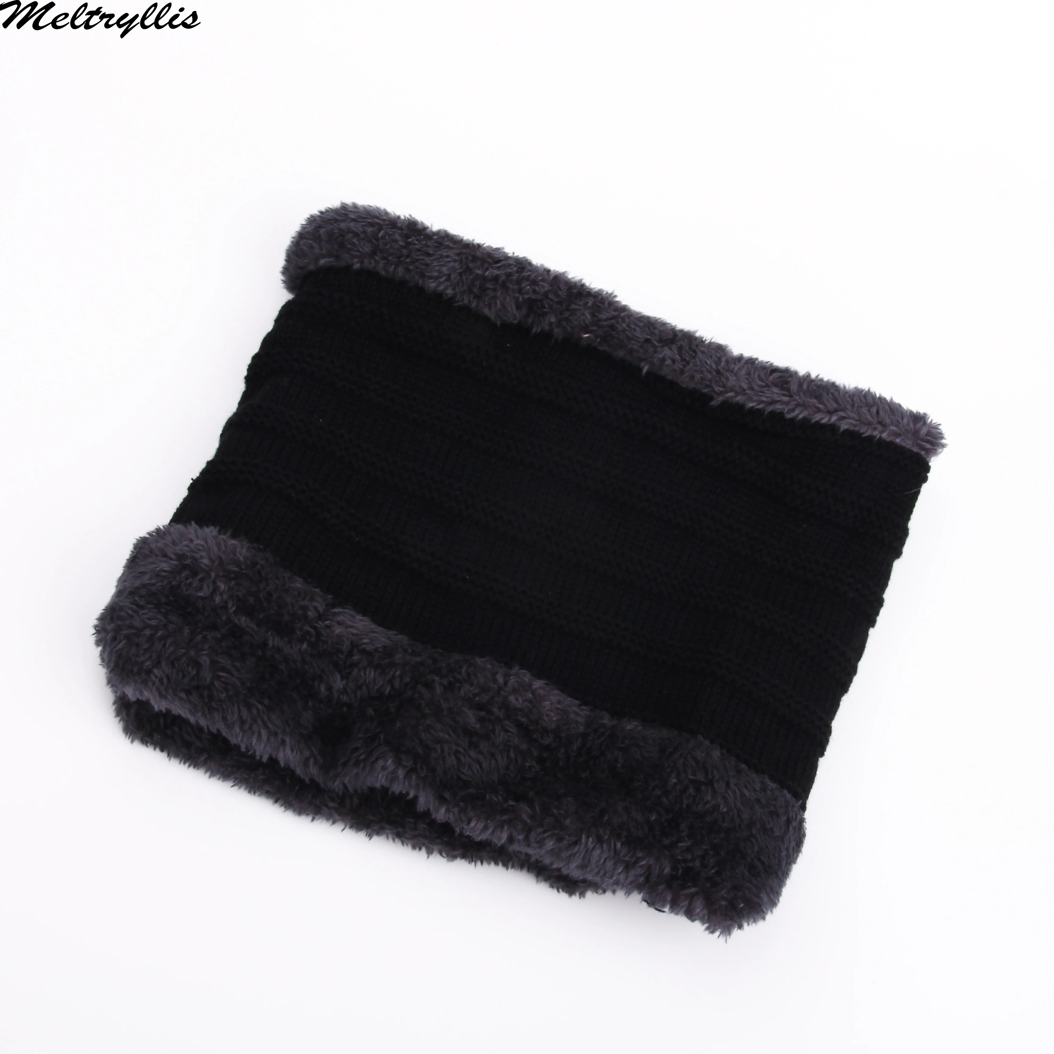 [Meltryllis] Neck warmer winter hat scarf cap Fashion men wemen knitted Beanie Knit Hat Skullies Beanies Fluffy Thick Kalpak | Аксессуары