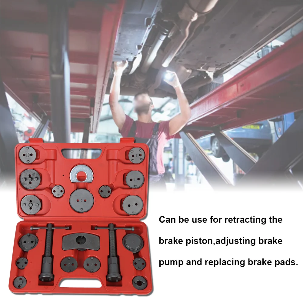 22Pcs Car Disc Brake Caliper Wind Back Piston Compressor Tool Kit For Most Automobiles Garage Repair Tools |