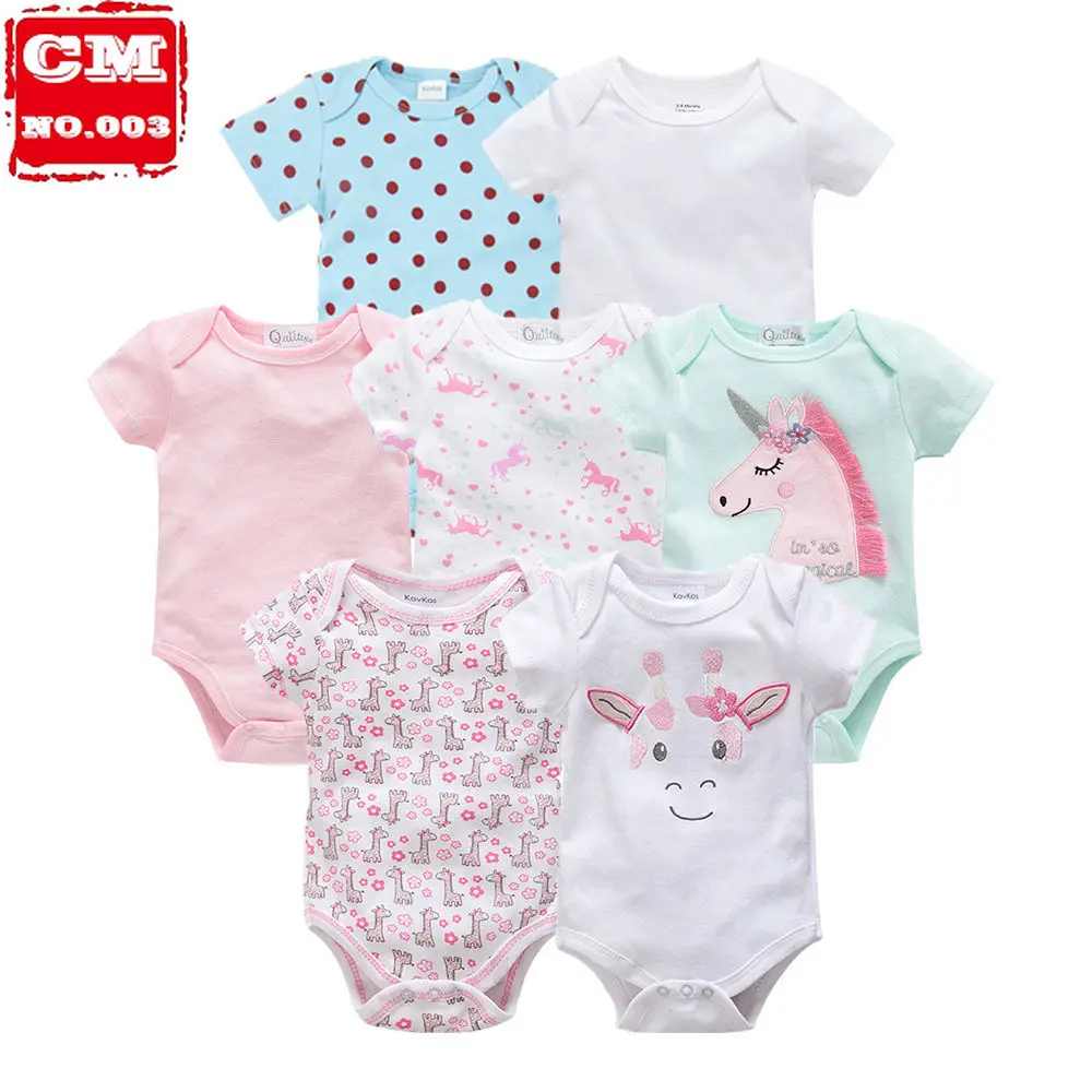 

2019 7PCS/lot baby girl boys footies jumpsuit roupas de bebe recien nacido baby girl ropa 3 6 9 12 months newborn baby clothes
