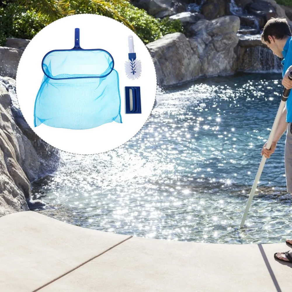 

1 Set Pool Leaf Rake Fine Mesh Net Swimming Pool Professional Cleaner Supplies