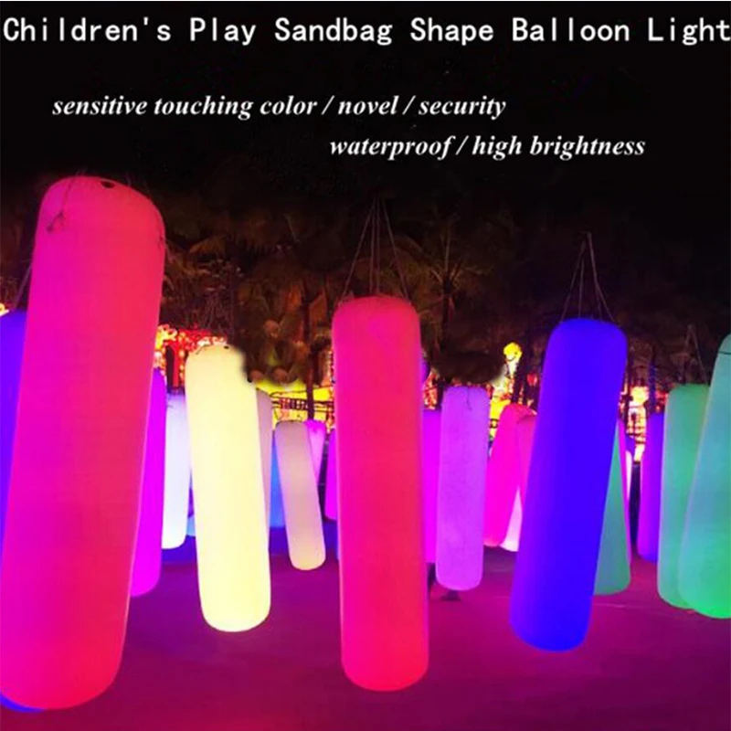 

1/2m Hanging Inflatable Lighting Pillar Column PVC Tapping Touch Tube Pat to Change Color Interactive LED Toy Advertising Party