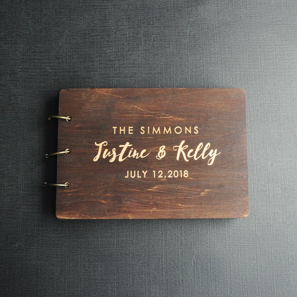 

Personalized Guest Book Rustic Wedding Guest Book Wood Custom Engraved Guest book Wedding Album Gift for Couple Wedding Favors