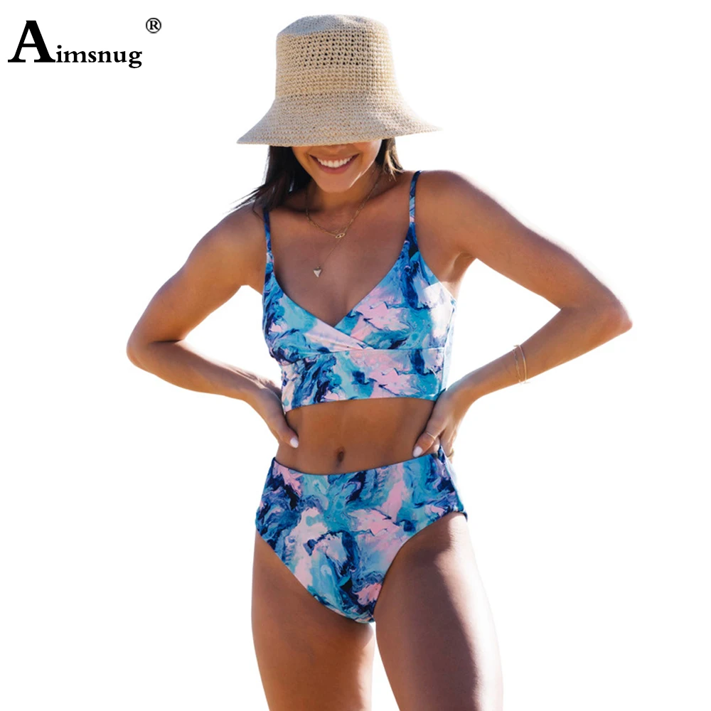 2022 European Style Fashion Tie Dry Bikini Sets High Cut Swimsuit Femme Sexy Push Up Two Pieces Swimwear Casual Bathing Suits
