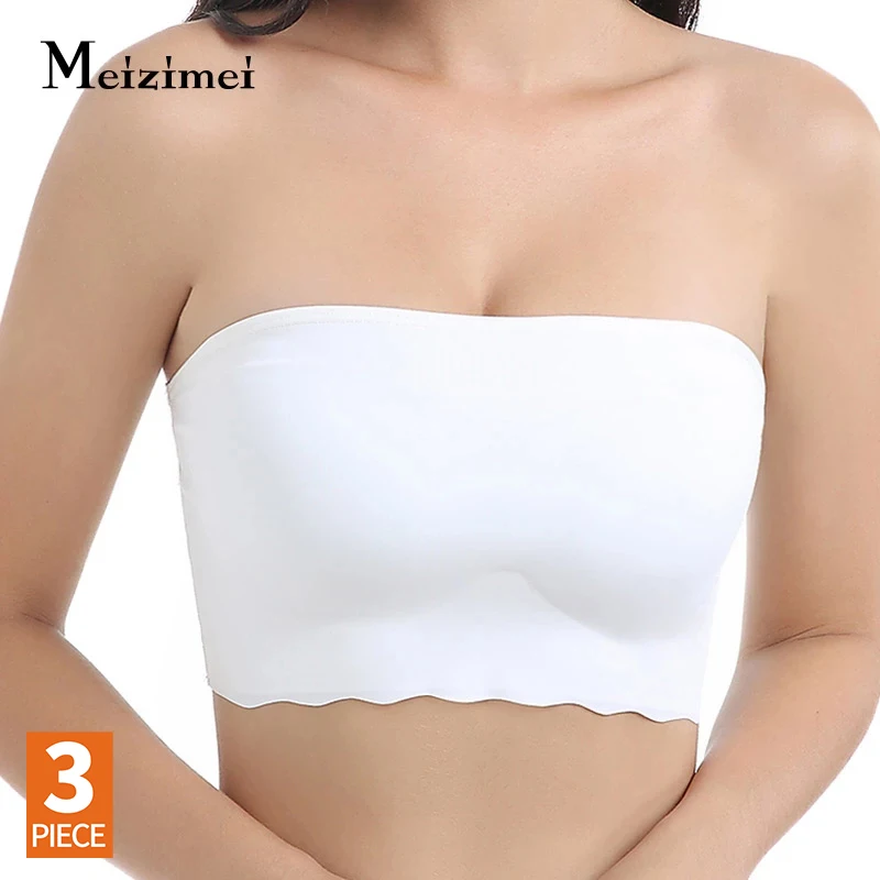 

Meizimei 3 шт. Для женщин Танк топ Stapless бюстгальтер нижнее белье, бесшовное нижнее белье, женский сексуальный Беспроводной нижнее белье, чашечки ...