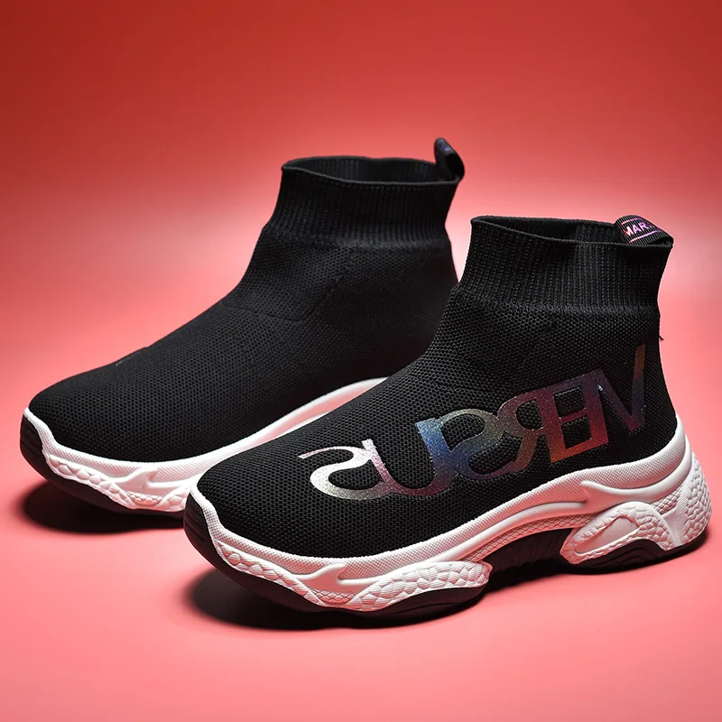 NIKEZI/женские зимние теплые ботинки с Плюшевым Мехом высокие носки без шнуровки