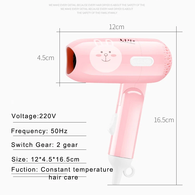 Мини фен портативный складной с ручкой компактный термостатический низким