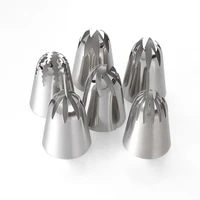 jaswehome 304 stainless steel icing piping nozzle tip set 6 piece large russian piping tips cake decorating tools for baker