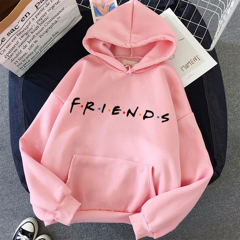 2020 Winter Friends Printing Sweatshirts Hoodies Woman Long Sleeve Fashion Hooded Pullovers Warm Pocket Plus Size Women Clothing