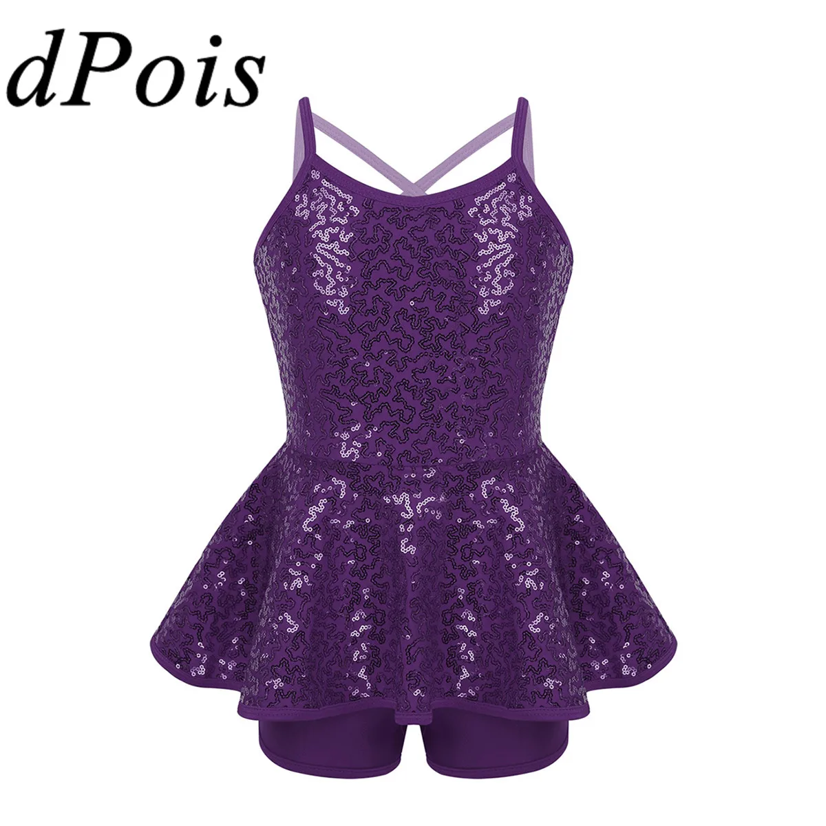 Детское балетное платье для девочек танцев блестящая юбка Детский костюм