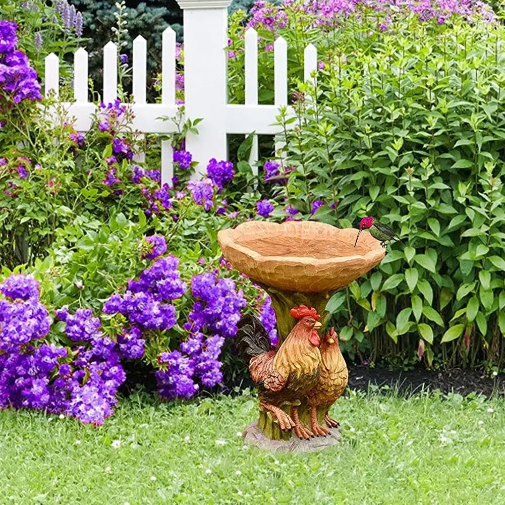 

Tree Birdbath Resin Polyresin Antique Garden Bird Bath For Yard Garden Decor Chicken Statues Sculptures DCoration De Jardin