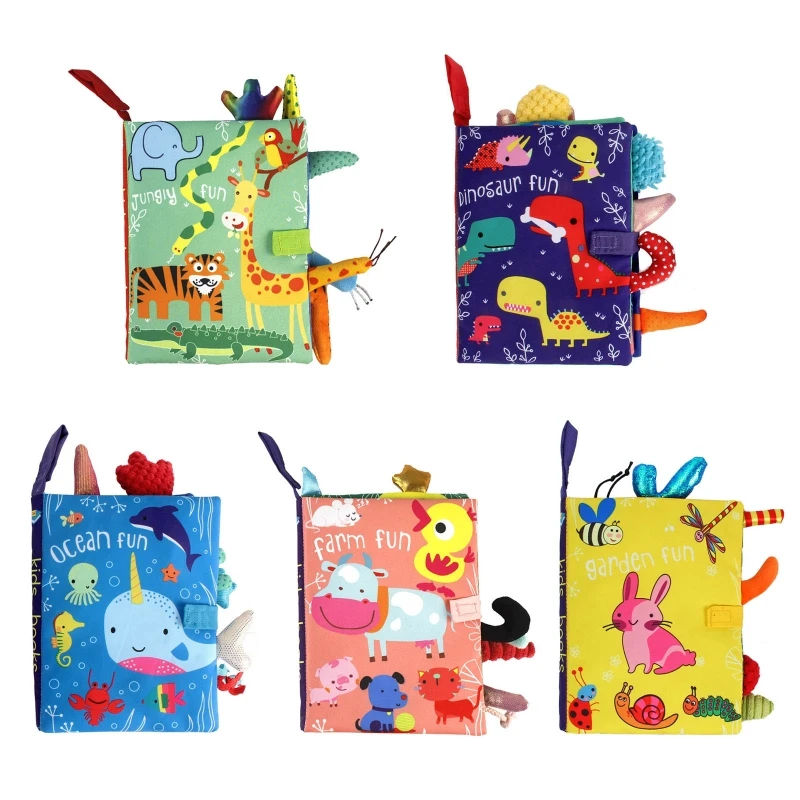 

Kids 3D Animal Tails Cloth Book Baby Puzzle Montessori Educational Learning Toy