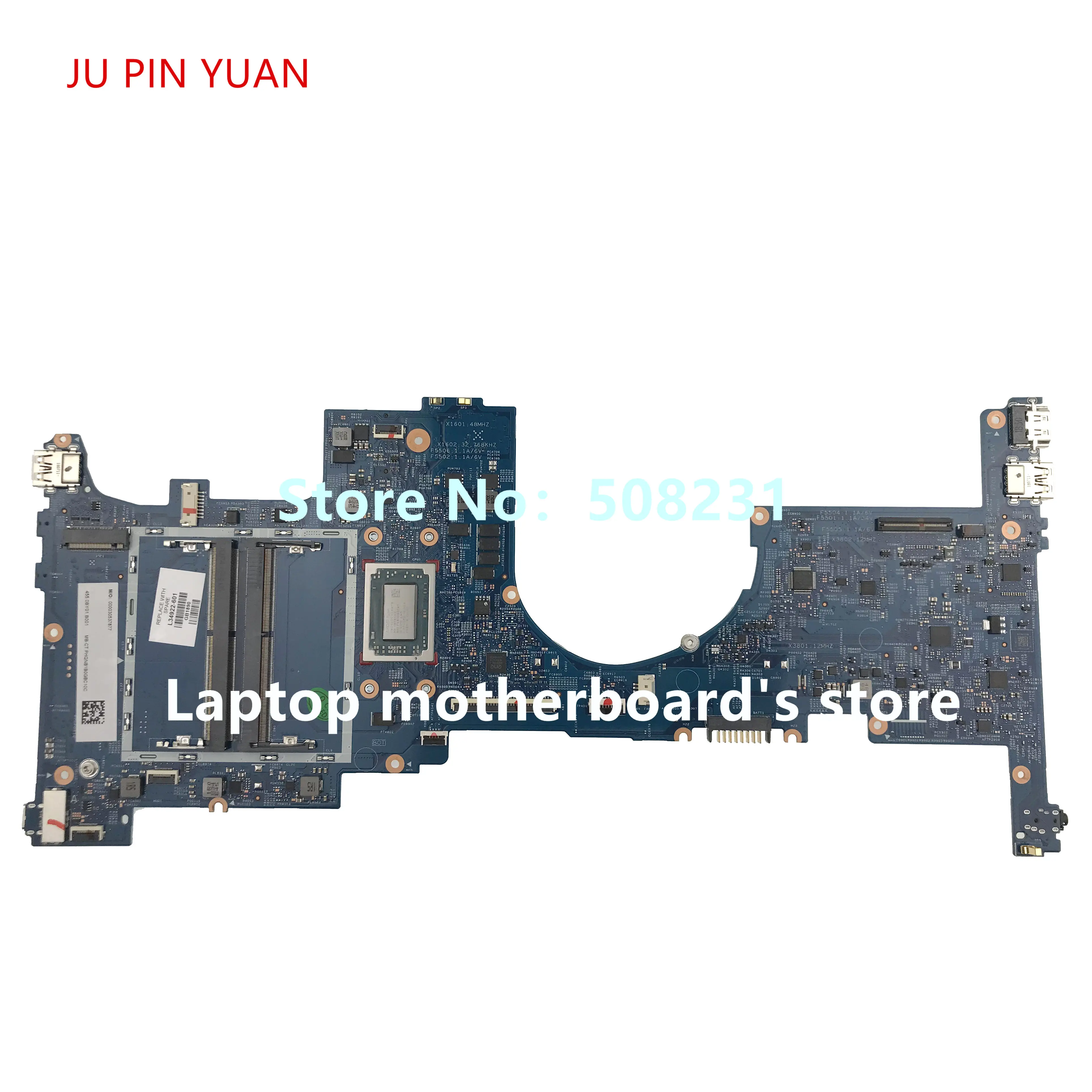 

For HP ENVY X360 CONVERTIBLE 15-BQ210NR 15-BQ Laptop Motherboard L34922-601 UMA Ryzen5 2500U WIN 1C18 16907-1 fully Tested