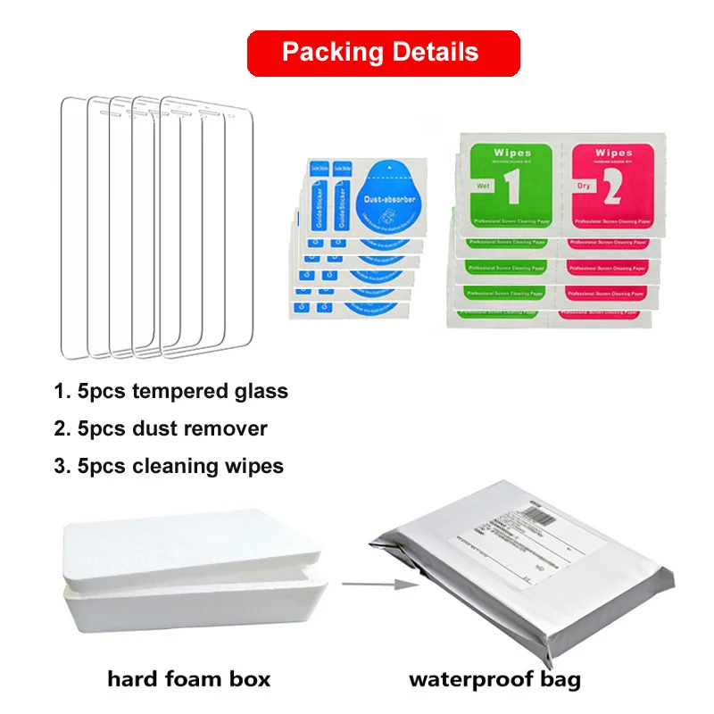 

5Pcs For Redmi 7A Tempered Glass Screen Protector on Redmi 6 7 a 8 9 A Transparent Phone Protective redmi 4a 5a 6a Glass Film 9H