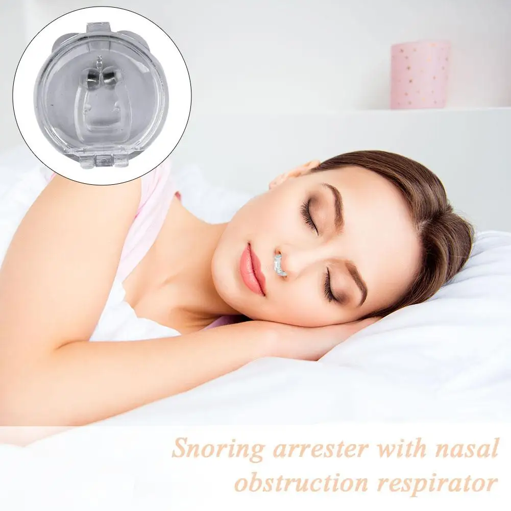 

4pcs Silicone Anti Snore Stoper Device Magnet Nose Clip Snoring Stopper Sleep Noise Guard Sleeping with Storage Box Dropship