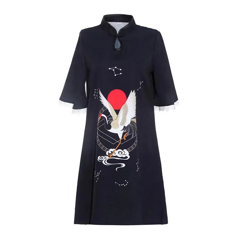 

Real Shot New Chinese Style National Tide Girl Improved Cheongsam Daily Loose Size Dress