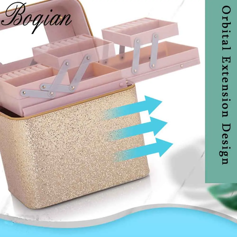 Модный женский органайзер для макияжа большой емкости многослойная Clapboard