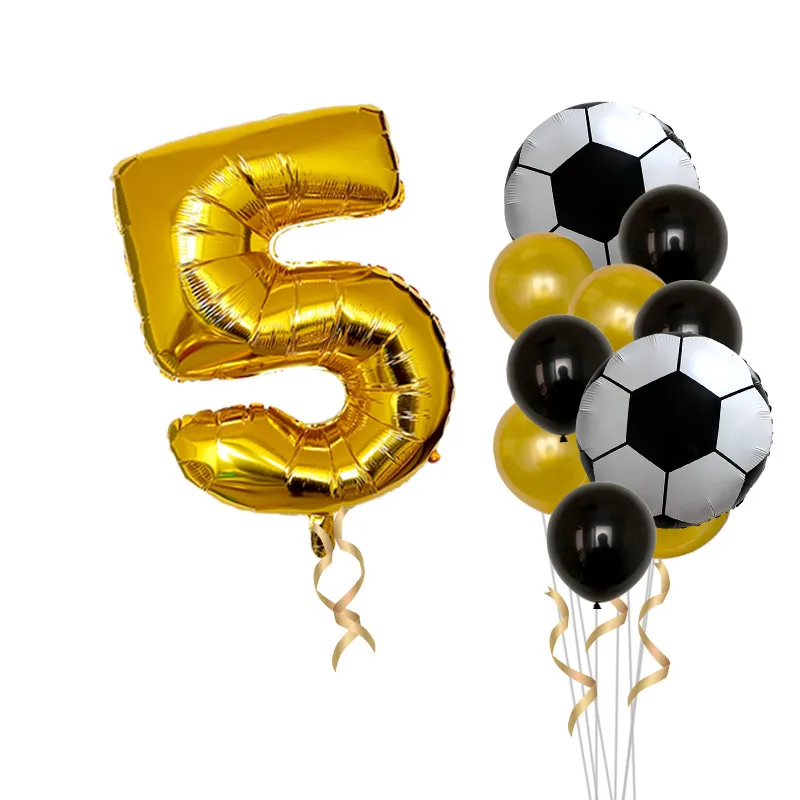 9 шт./лот вечерние воздушные шары для футбольного мяча Черное золото 32 дюйма номер