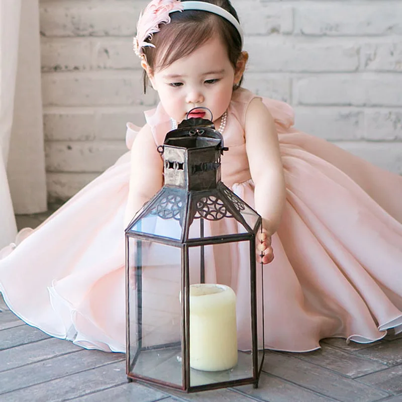 Платье на 1-й день рождения для девочек 2-3 лет белое платье Тюлевое Розовое