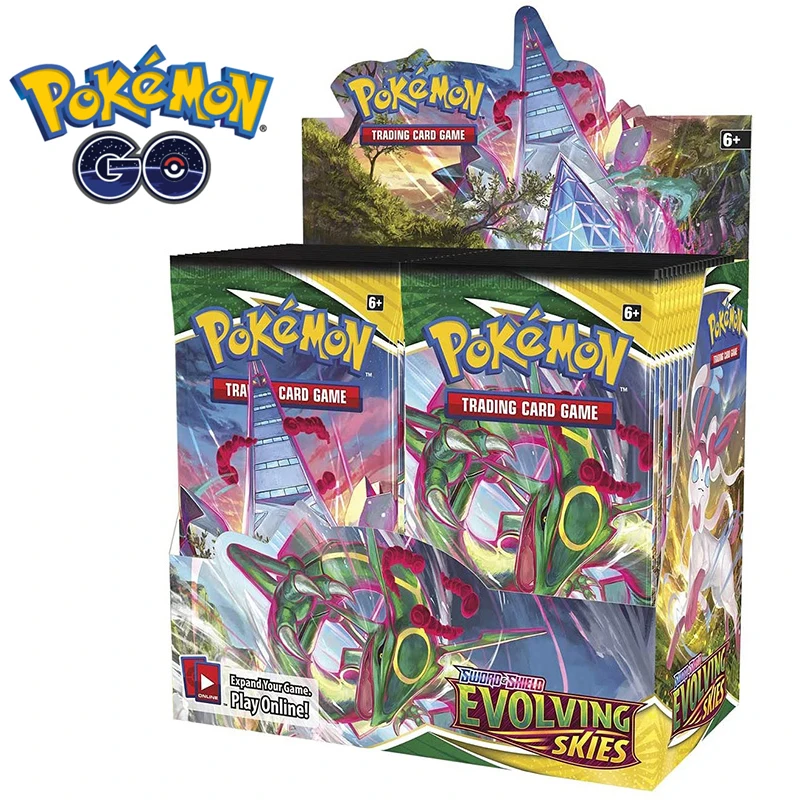 

Аниме Pokemon TCG меч и щит, движущиеся небесные бустеры, демонстрационная коробка, 360 шт., коллекционные игровые карты, детская игрушка, празднич...