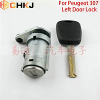 chkj for peugeot 307 left door lock cylinder with 1 key main drive central control door lock cylinder key with side slot lock