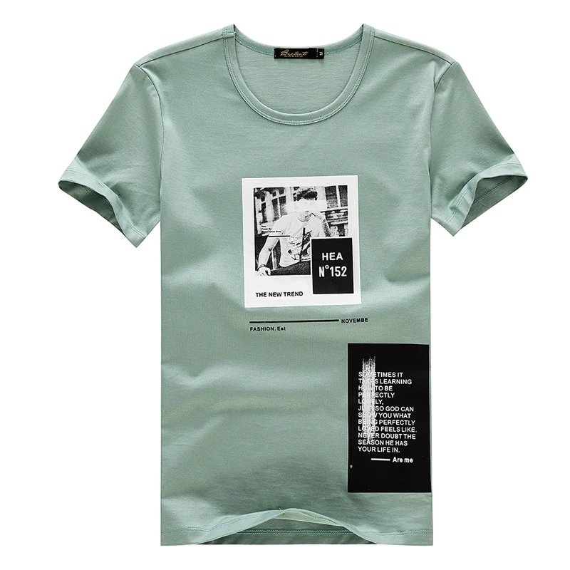 

Top Men T-shirt Slim Round Neck T-shirt Fashionable Men's Printed Clothes Mature 2020 Summer Men's Cotton Sleeve Style Collar