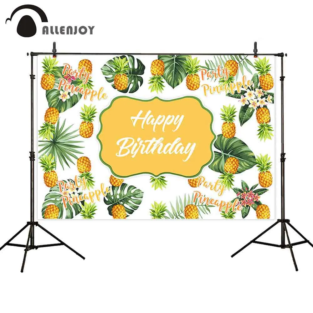 

Allenjoy photography backdrops for photo studio summer tropical pineapples birthday party leaves banner backgrounds photophone