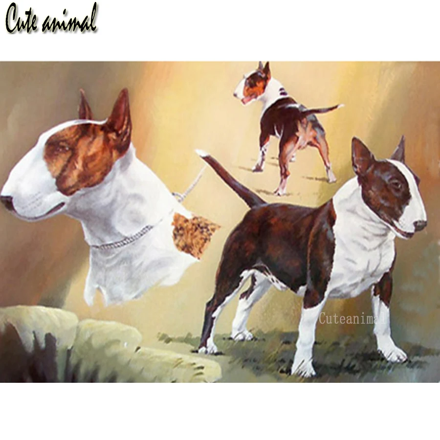 Алмазная мозаика diy картина полная дрель квадратный круглый животный бультерьер