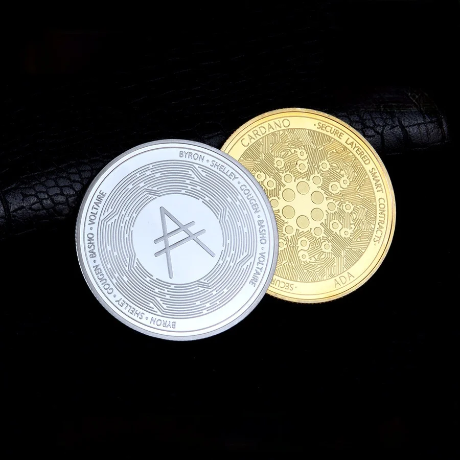

New Cardano Metal Badge Virtual Currency ADA Commemorative Coins Gold and Silver Plated Crafts Souvenir Gift