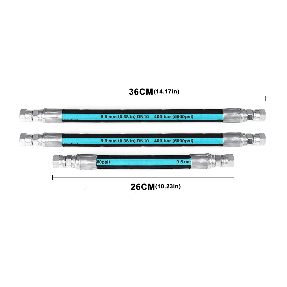 

2Pcs 36cm High Pressure Hose and 1Pcs 26cm Hose Pump Line Hose HPOP Crossover Power Stre For Ford 99-03 7.3L