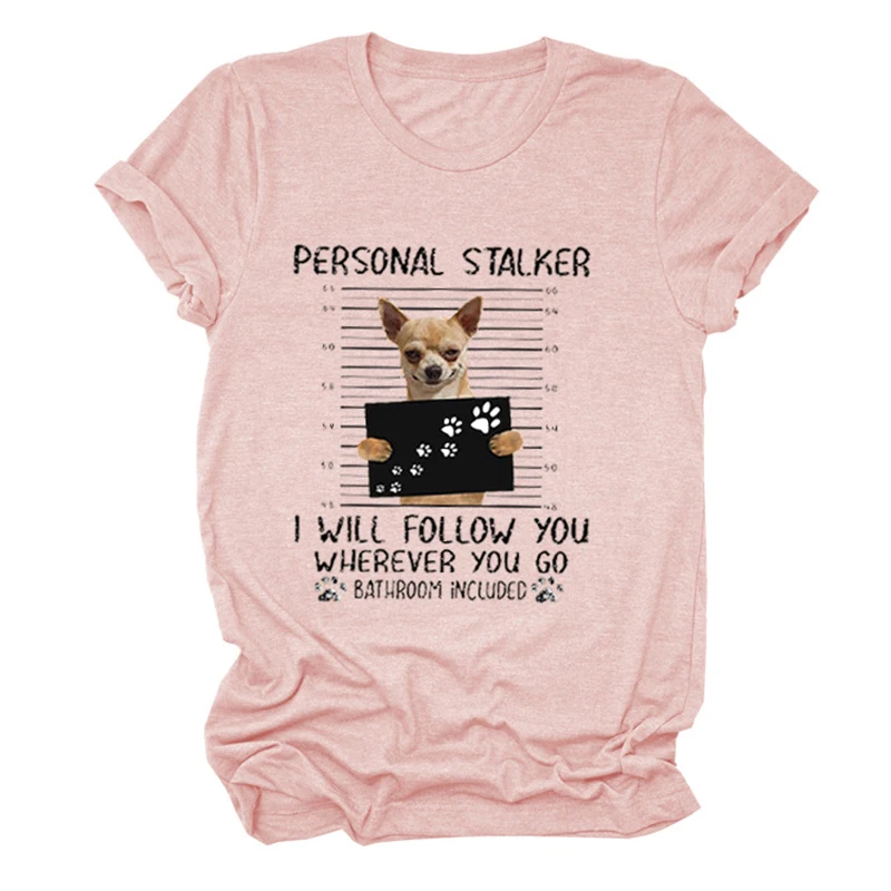 

Women's T-Shirts Short Sleeve Crewneck Tees Workout Tops with Cute Dog Pattern Loose Fit FS99