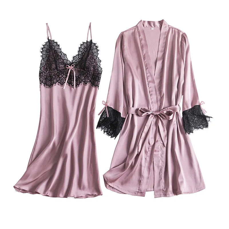 Пикантная ночная рубашка женская пижама из 2 предметов Пижама с V-образным