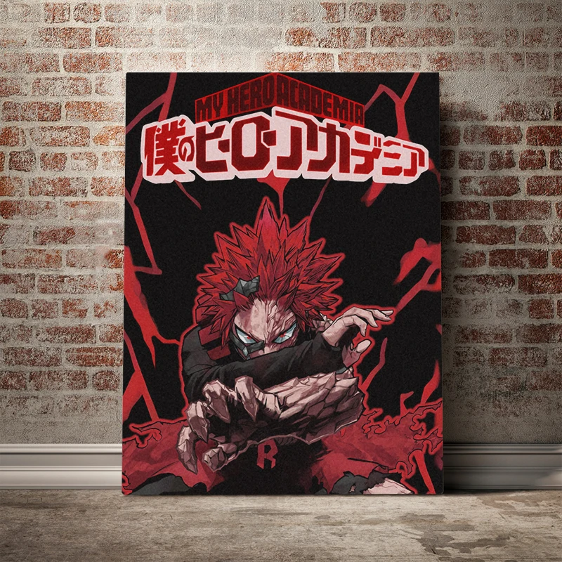 

Red Riot Eijiro Kirishima Kimetsu no Yaiba Framed Wooden Frame Canvas poster Painting wall Art decor room Decoration Prints