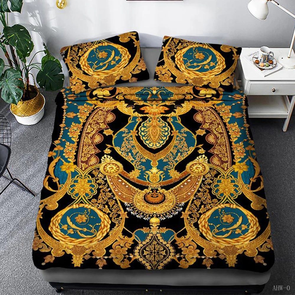 Комплект постельного белья в стиле ретро с мандалой роскошный стиль