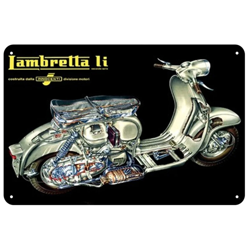 Vespa табличка металлическая винтажная жестяная вывеска Pin Up потертый шик Декор винтажные металлические знаки украшение бара металлический плакат для паба металлическая пластина - Цвет: 7