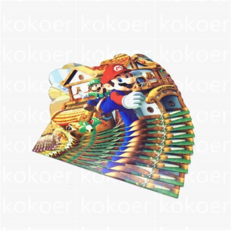 Mario Bros складные pinata Mario Bros вечерние украшения для игры Забавные товары для дня рождения Супер Марио пината - Цвет: Cards-10Pcs