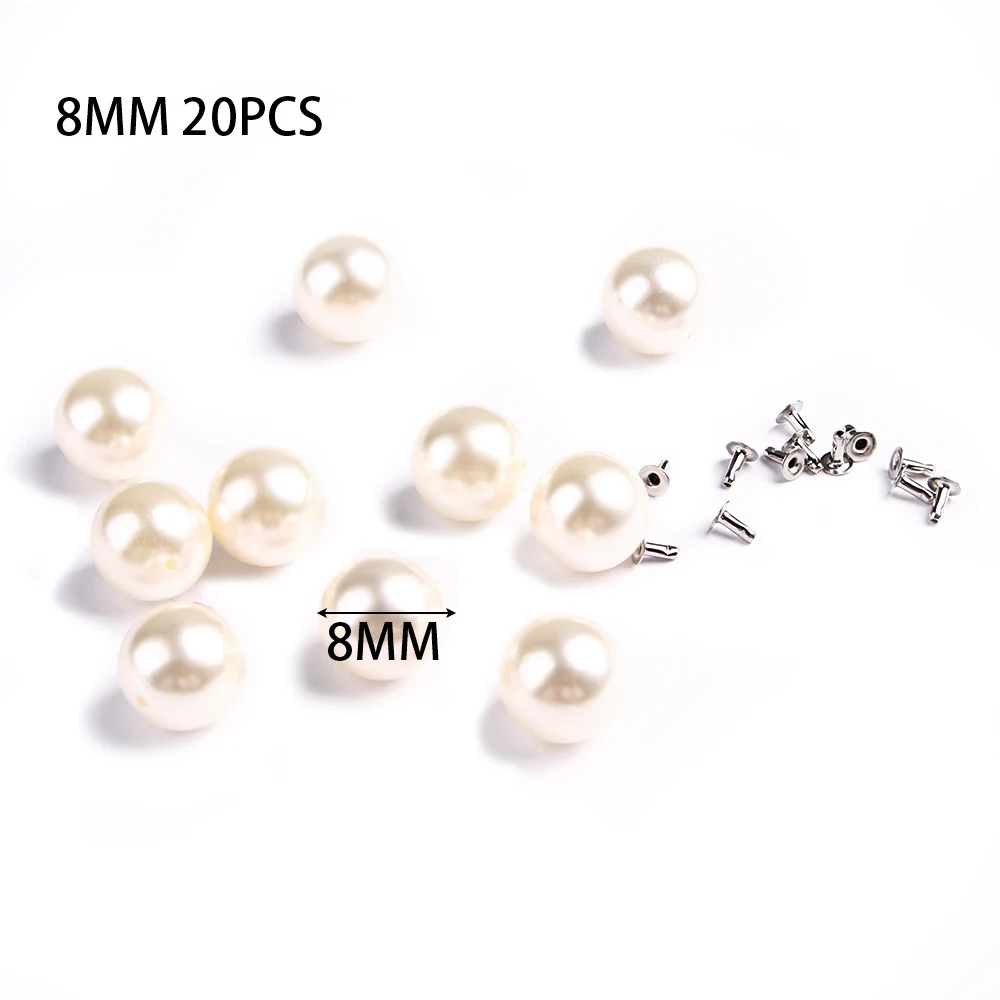 Новые пуговицы с имитацией жемчуга и заклепками 20 шт./компл. для ткани брюк шляп